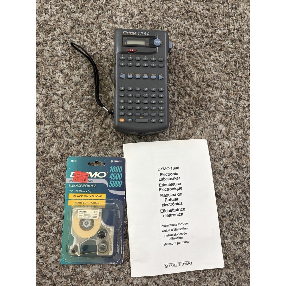 Dymo‎ 1000 Electronic Label Maker Vintage with Manual And Tape Package